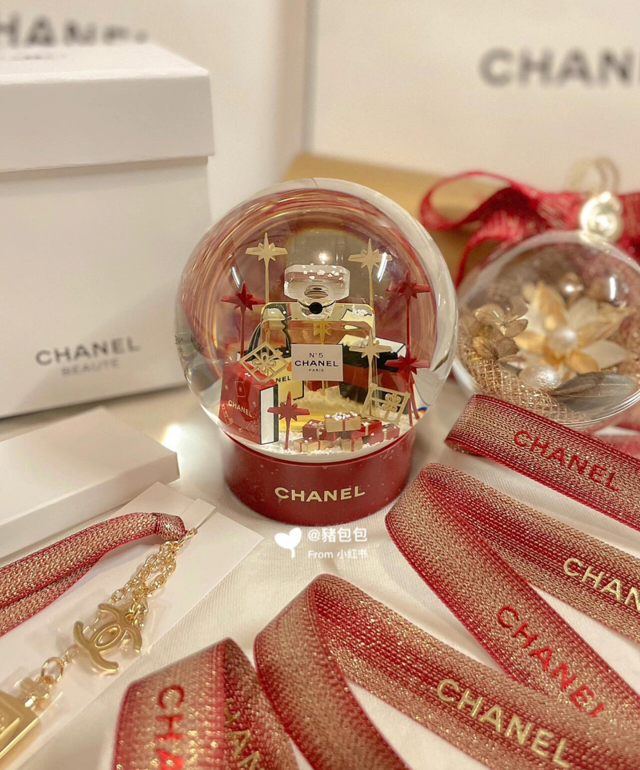 Chanel Holiday Red Snow Globe