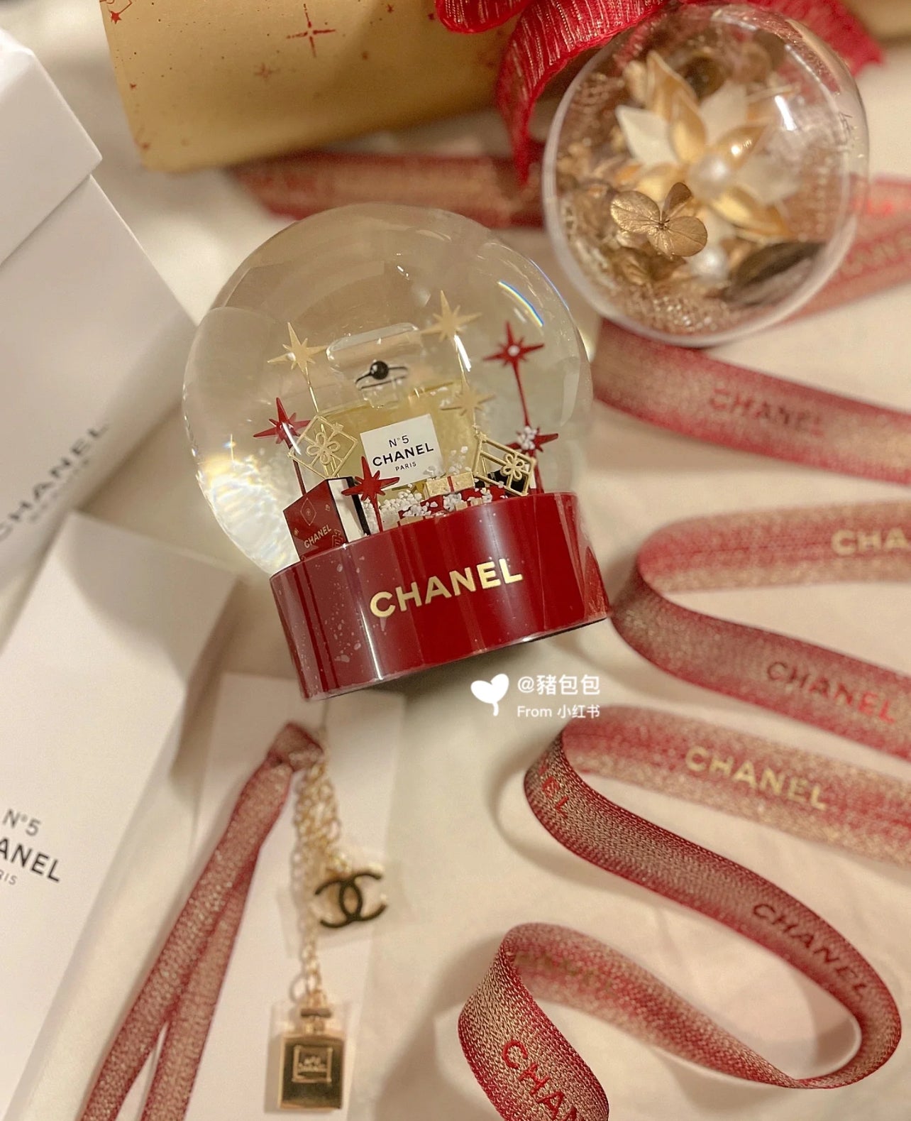 Chanel Holiday Red Snow Globe