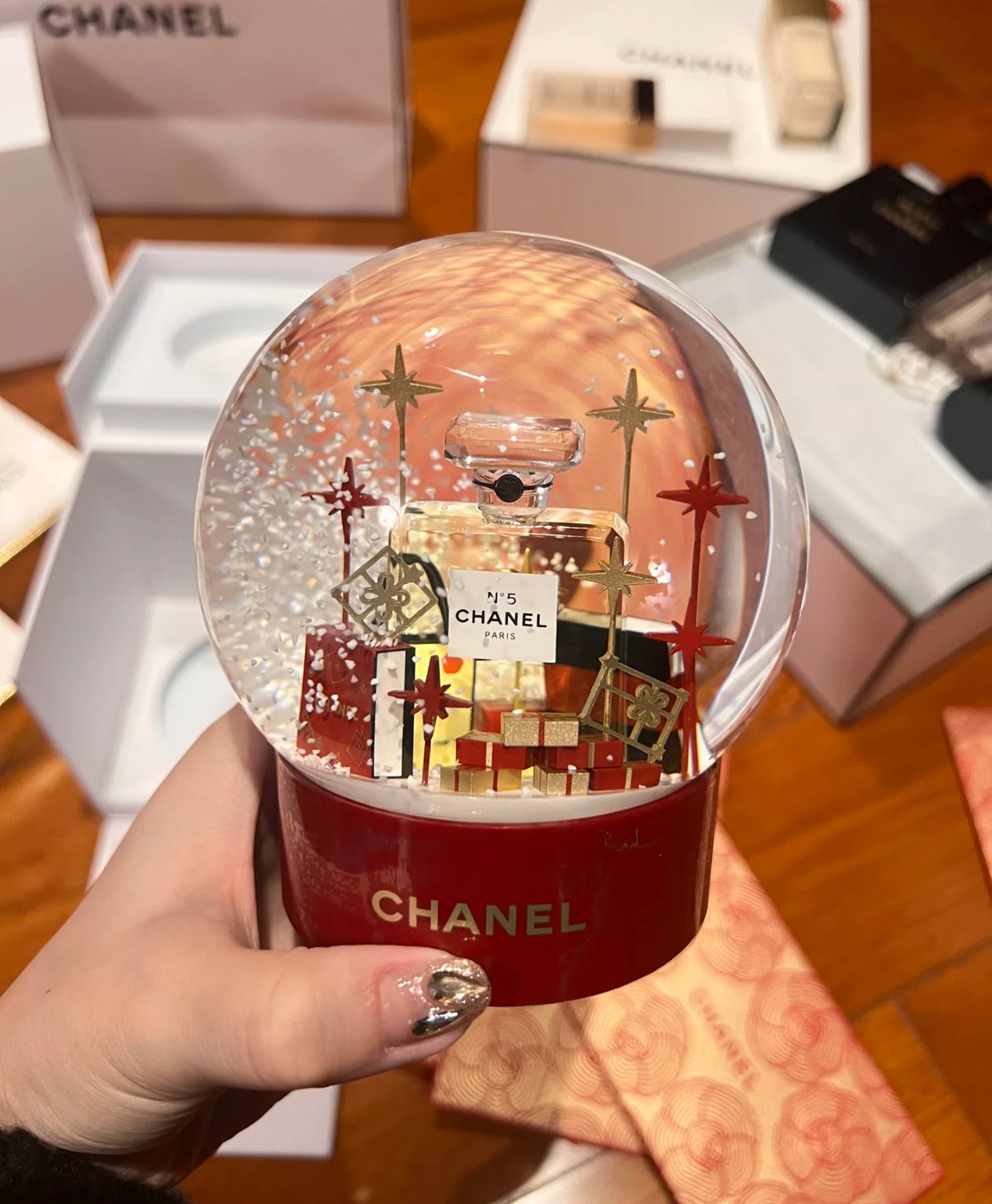 Chanel Holiday Red Snow Globe